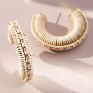 NWT Anthropologie Wrapped Sequin Hoop Earrings